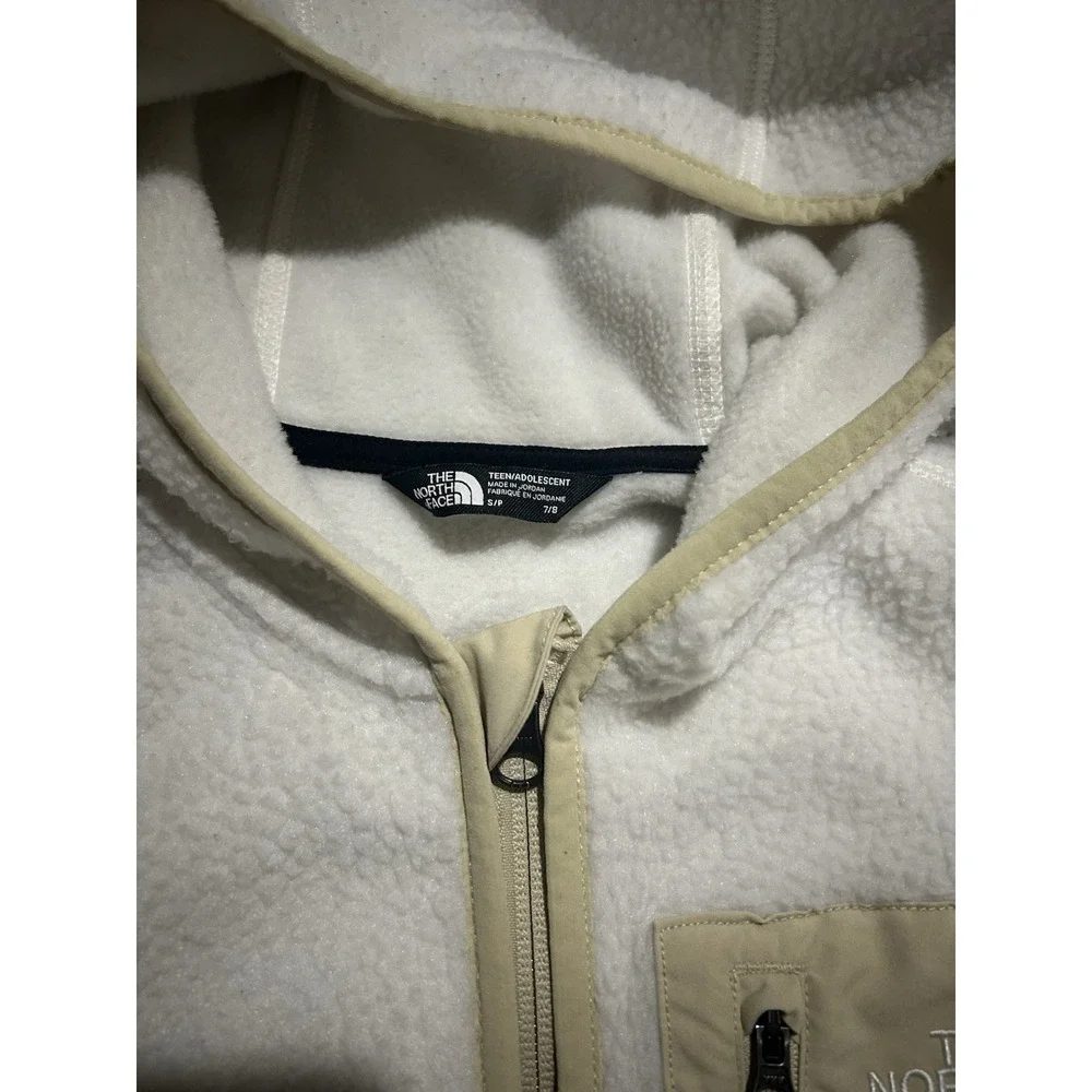 Unisex Kids North‎ Face Jacket White Zip Up Fleece Size Small 7/8